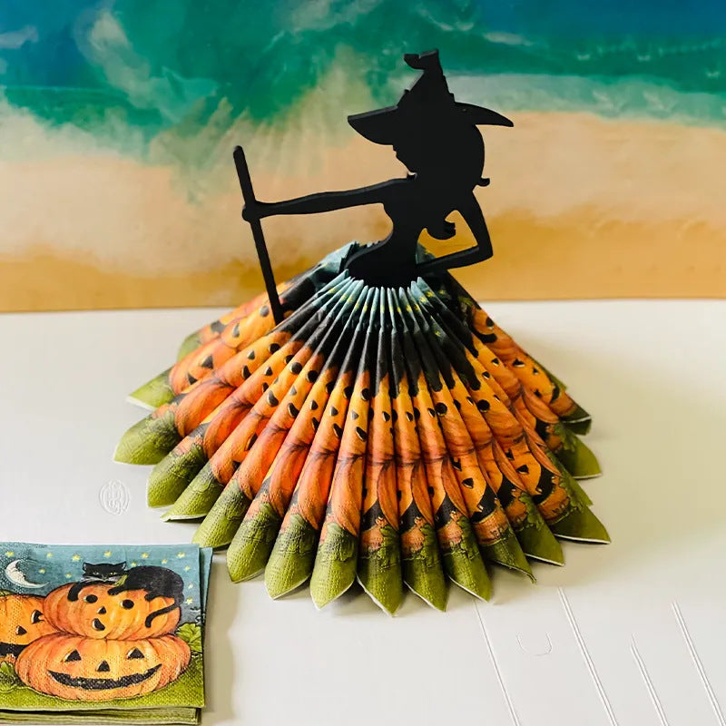 Wooden Halloween Witch Napkin Holder For Kitchen And Restaurant Decoration