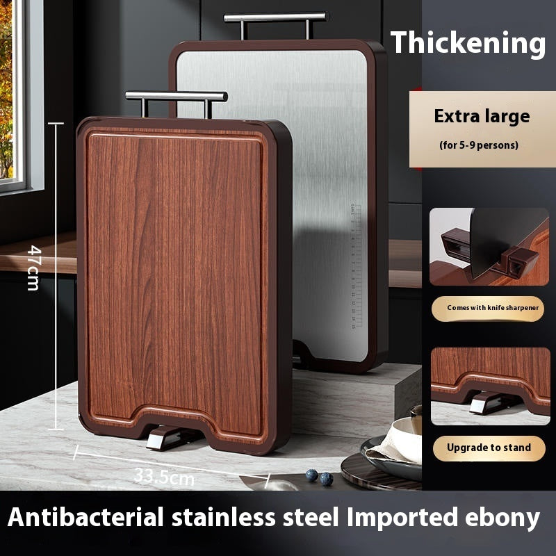 Stainless Steel Ebony Double-Sided Cutting Board