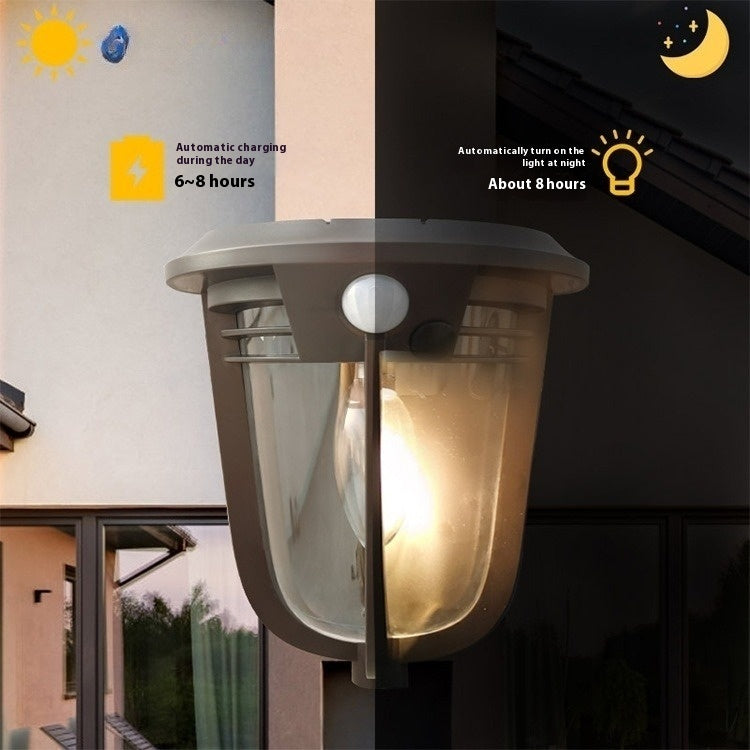 European Retro Solar Wall Lamp For Courtyard Decorative Lighting