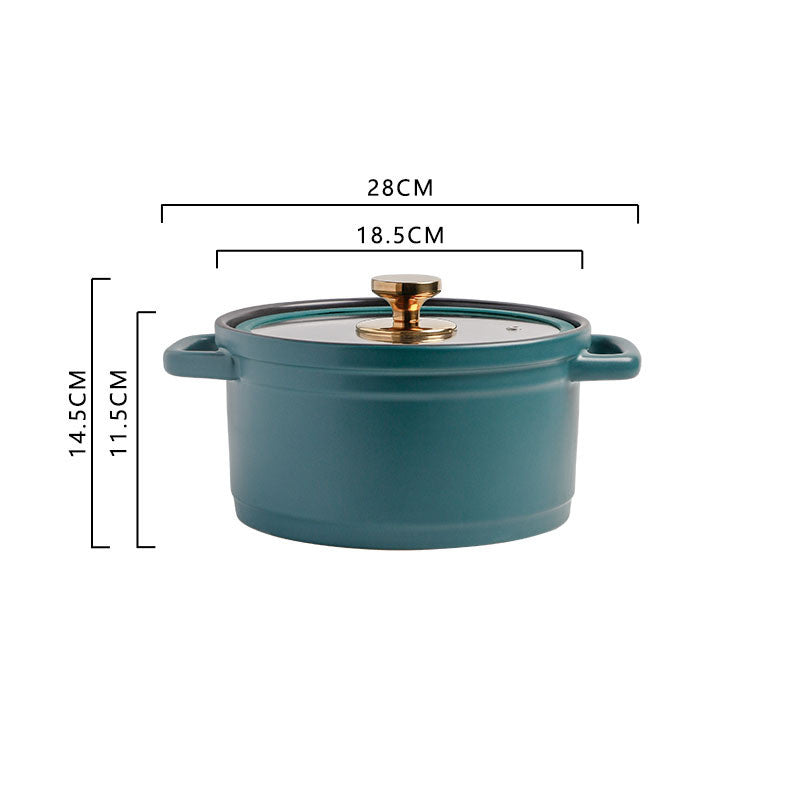 Nordic Ceramic Large Capacity Glazed Porridge And Stock Pot