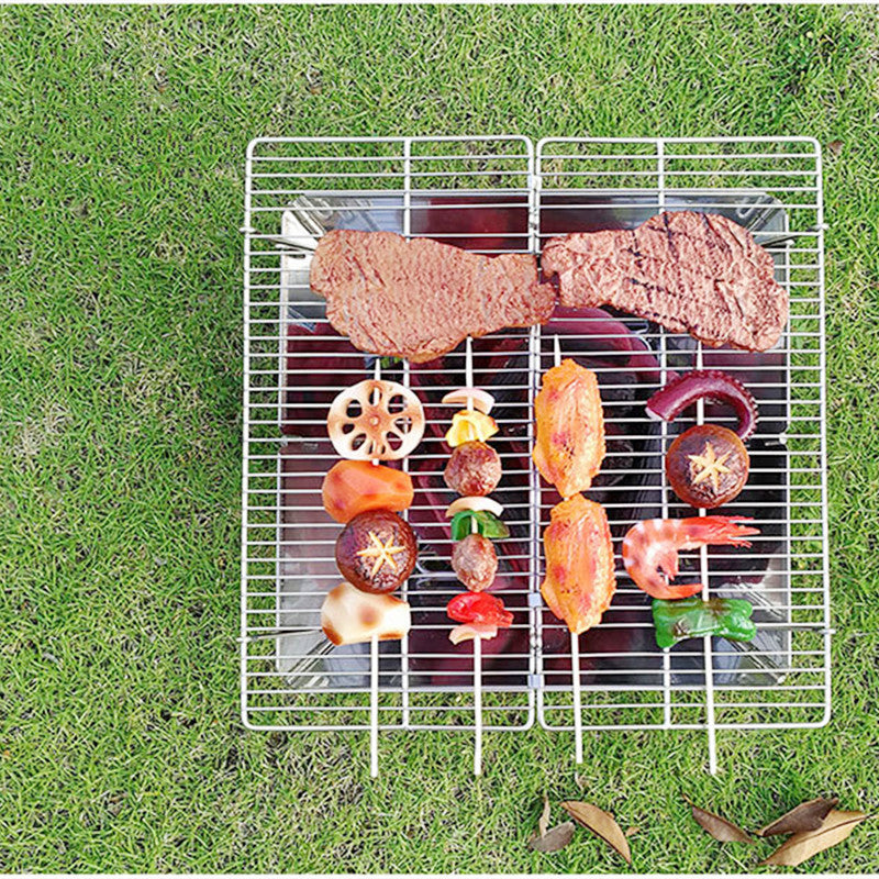 Foldable BBQ Grill For 2-3 Person Outdoor Camping And Cooking