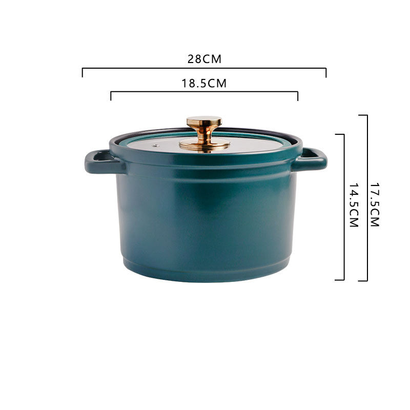 Nordic Ceramic Large Capacity Glazed Porridge And Stock Pot