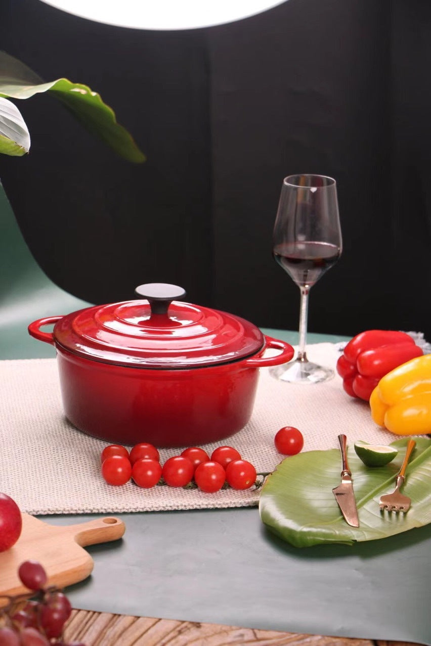 Enamel Cast Iron Stock Pot Stew Pot Universal Cooking Pot