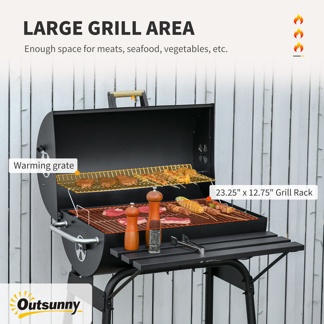 30" Portable Charcoal Barbecue Grill with Wheels Outdoor Barbecue with