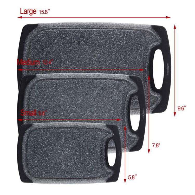 3 Piece Marble Effect PP Cutting Board Set