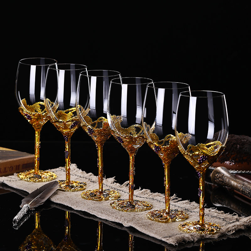 European Style Crystal Glass Decanter And Elegant Goblet Set