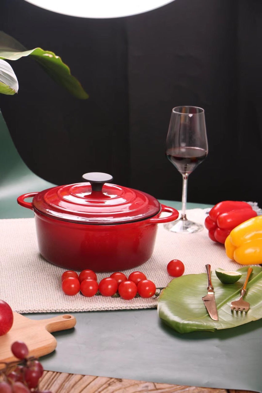 Enamel Cast Iron Stock Pot Stew Pot Universal Cooking Pot