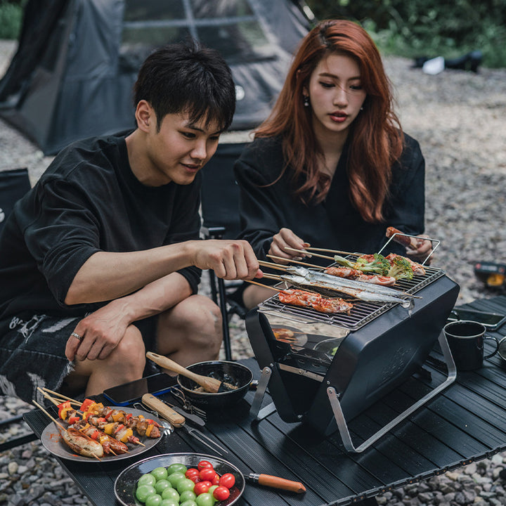 Compact Folding Outdoor Barbecue Grill Portable Household Use