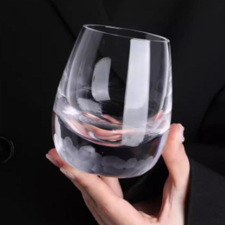 Hand Carved Crystal Glass Goblet For Elegant Home Dining Use