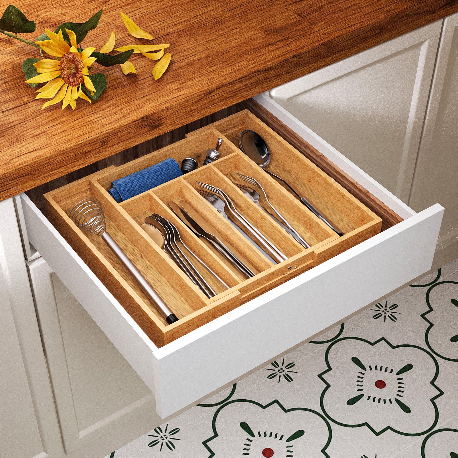 Retractable Kitchen Utensil Pull-Out Storage Organizer