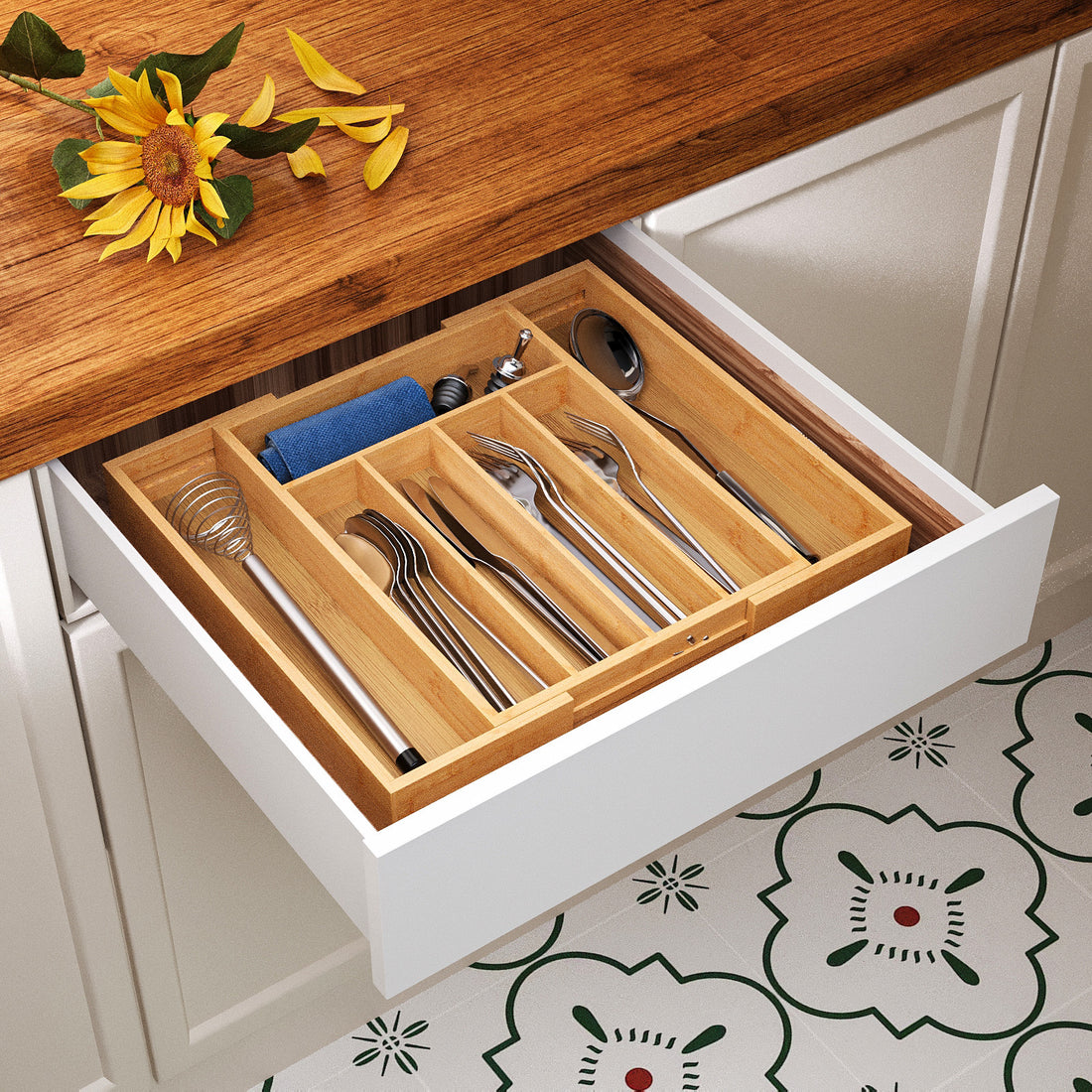 Retractable Kitchen Utensil Pull-Out Storage Organizer