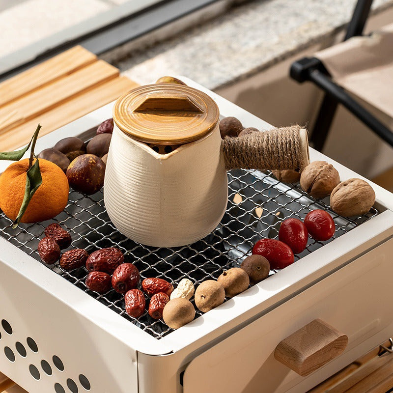 Square Outdoor Courtyard Charcoal Barbecue Grill Oven Unit