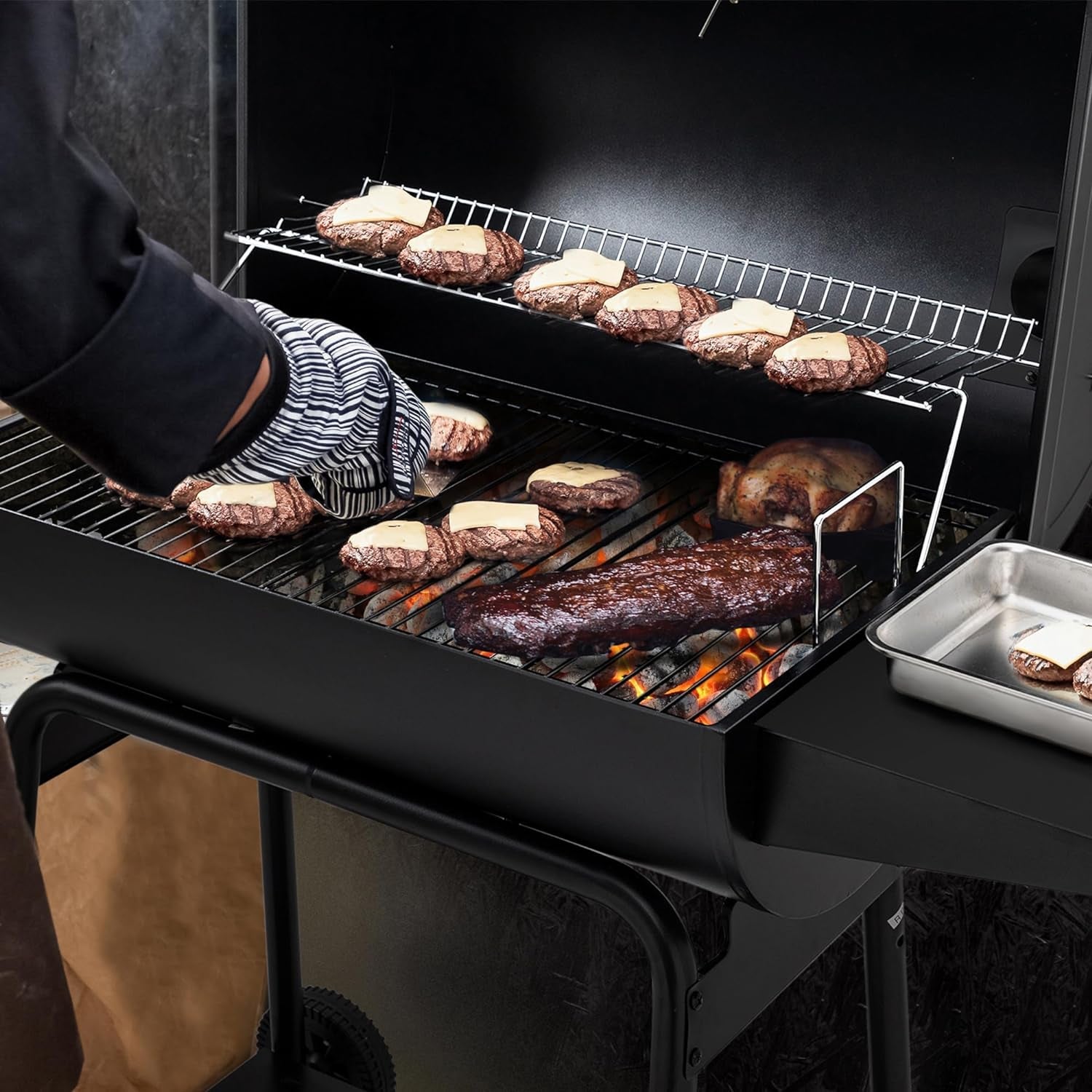 30 Inch Barrel Charcoal Grill With 627 Square Inches Cooking Space