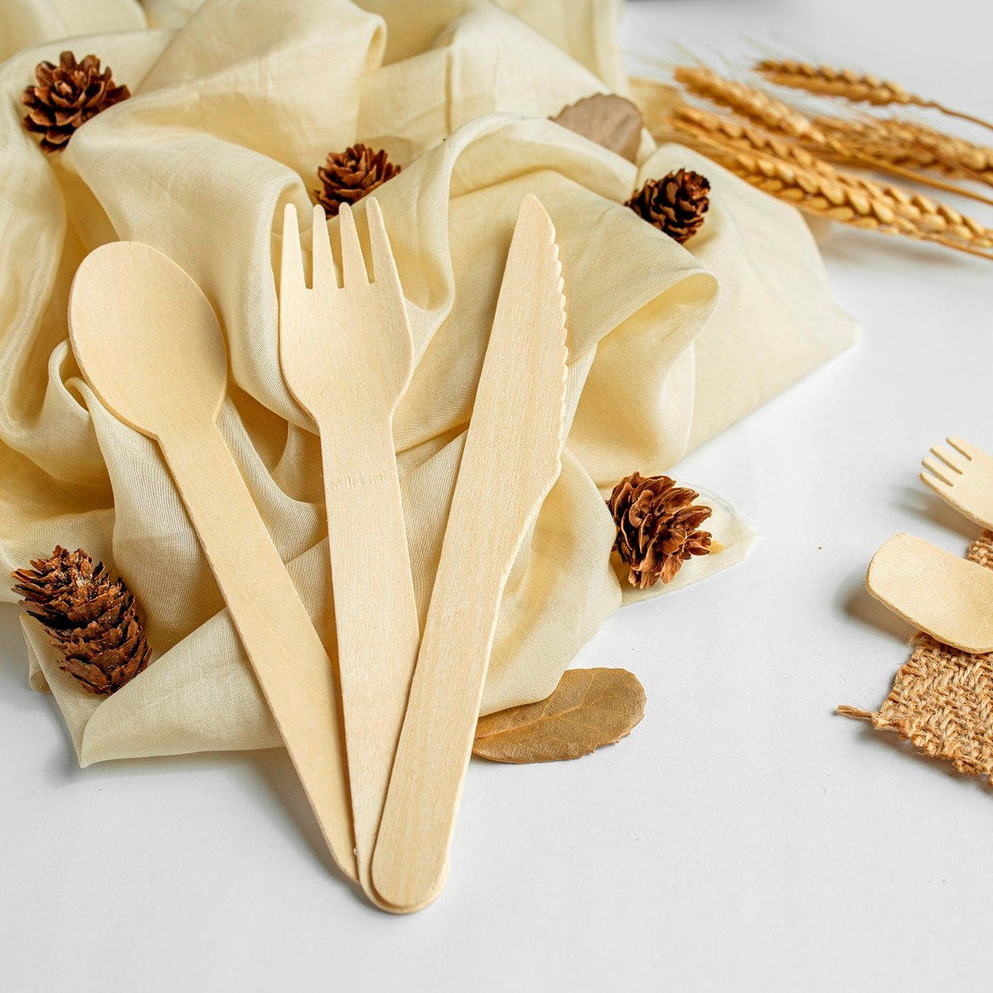 Bosnal – Wooden Disposable Cutlery Set, 6.5 inch, 100 Pcs, Birch Wood