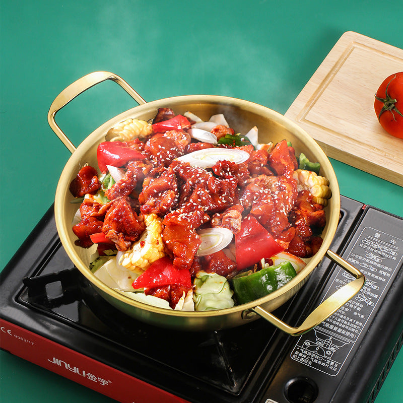 Heavy Duty Stainless Steel Double Handle Ramen Cooking Pot