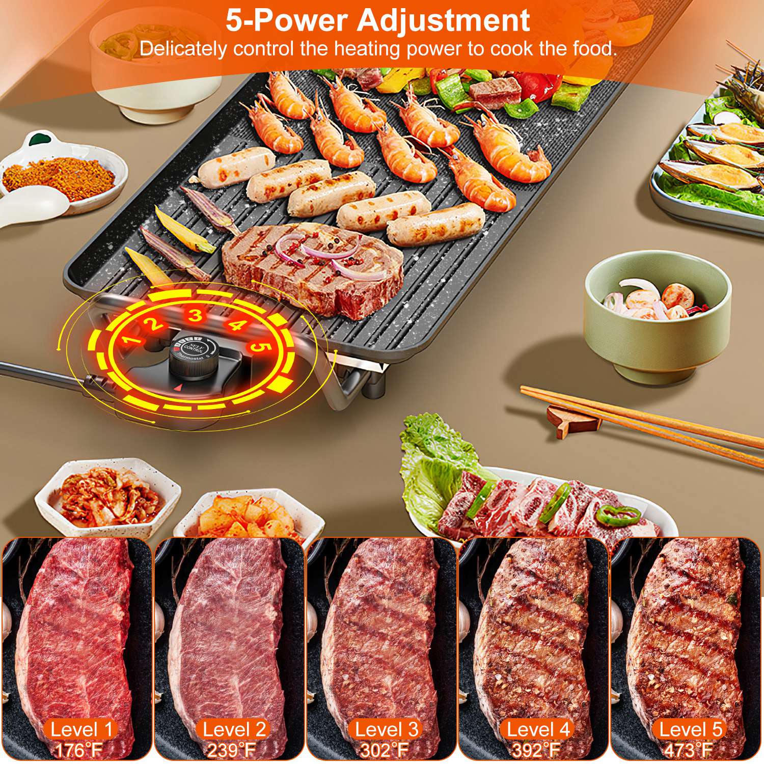 1Pc Electric Barbecue Grill Hot Plate Cooking BBQ Griddle Non Stick