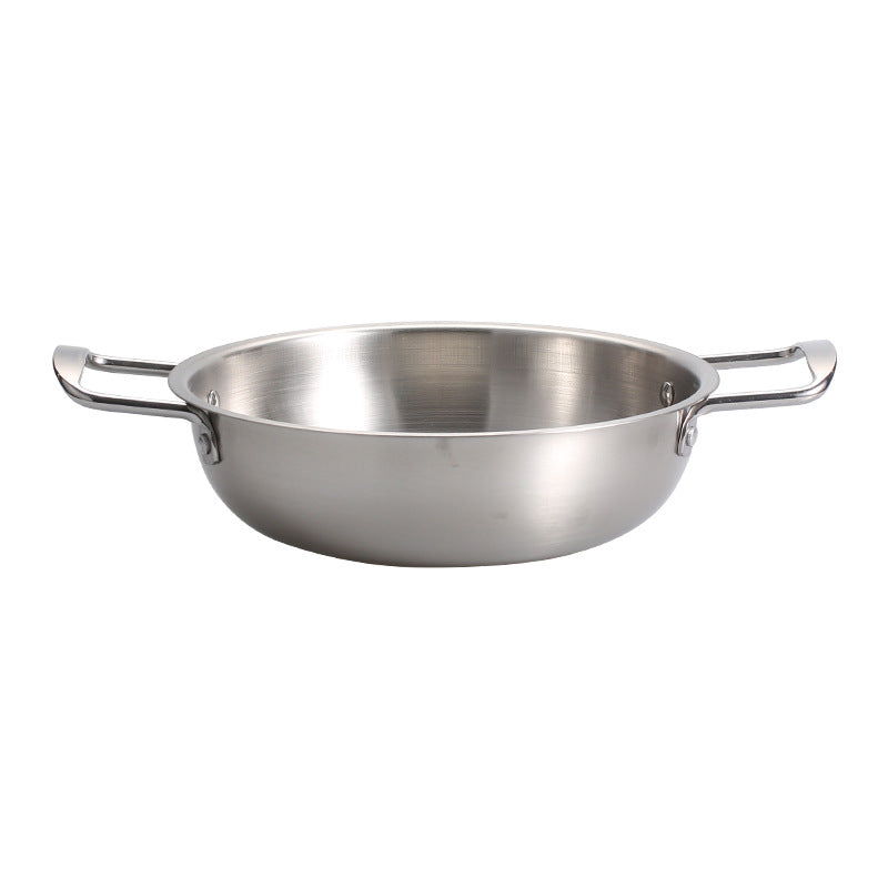 Heavy Duty Stainless Steel Double Handle Ramen Cooking Pot