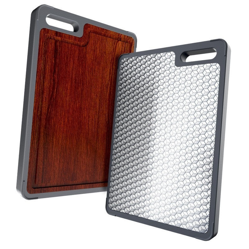 Stainless Steel Ebony Double-Sided Cutting Board