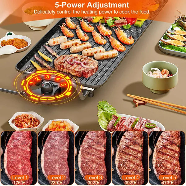 Electric Barbecue Grill Hot Plate Cooking BBQ Griddle Non-Stick Table
