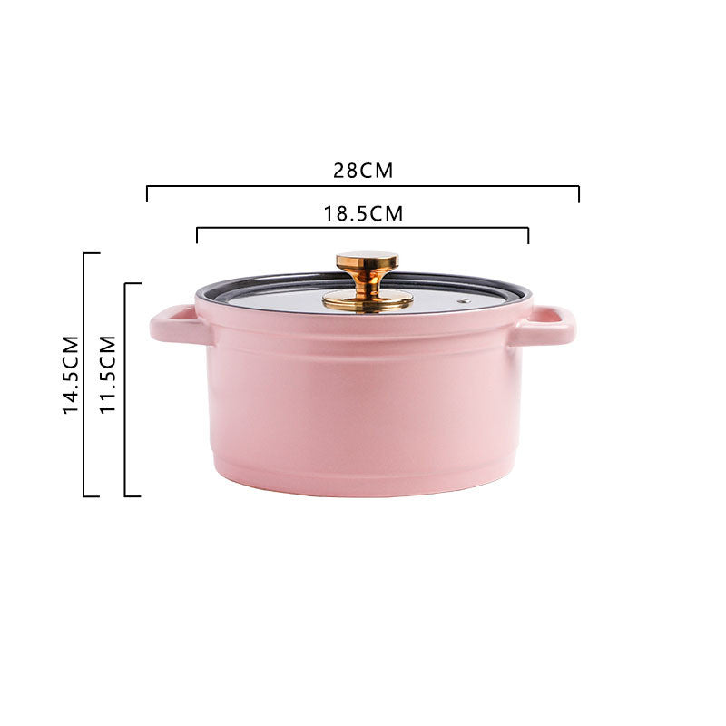 Nordic Ceramic Large Capacity Glazed Porridge And Stock Pot