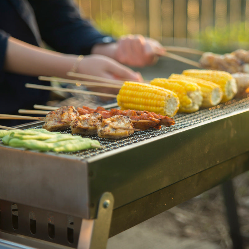 Portable Folding Charcoal Outdoor Barbecue Grill Cooking Unit