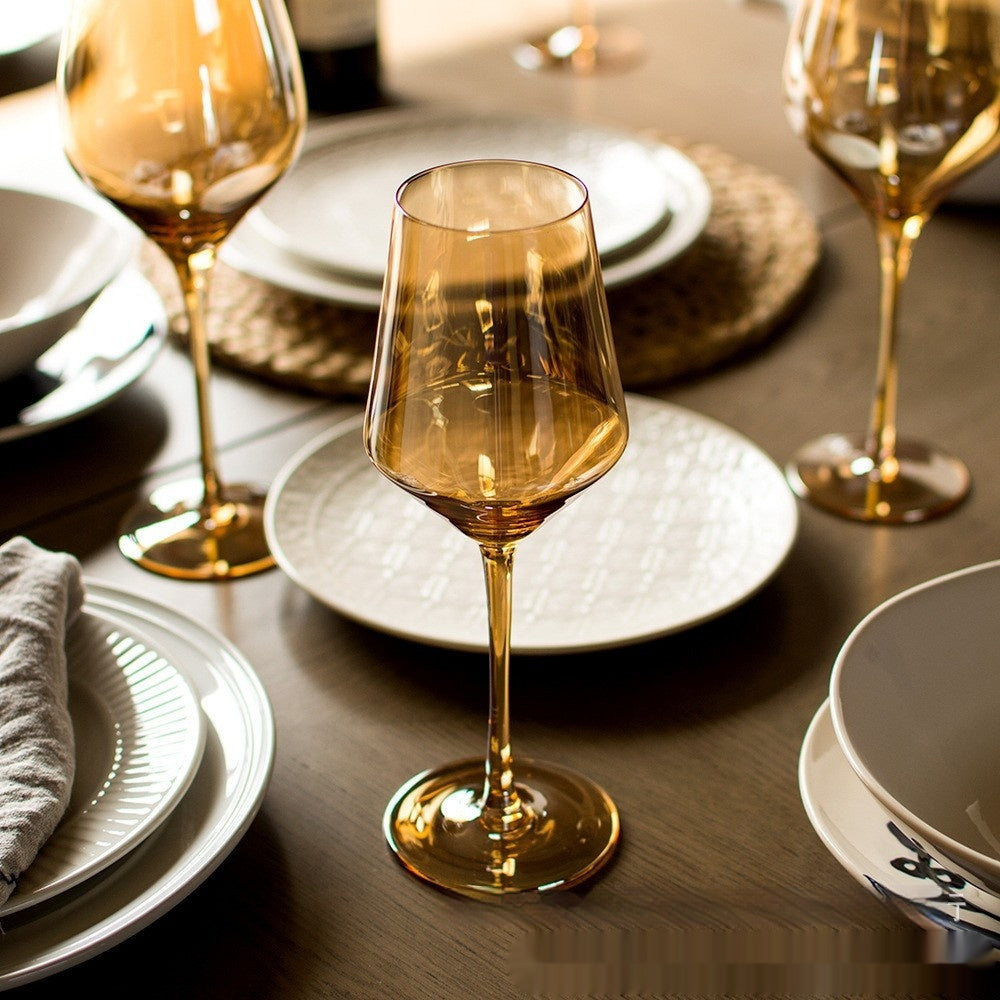 Rainbow Electroplated Crystal Glass Goblet For Elegant Home Use