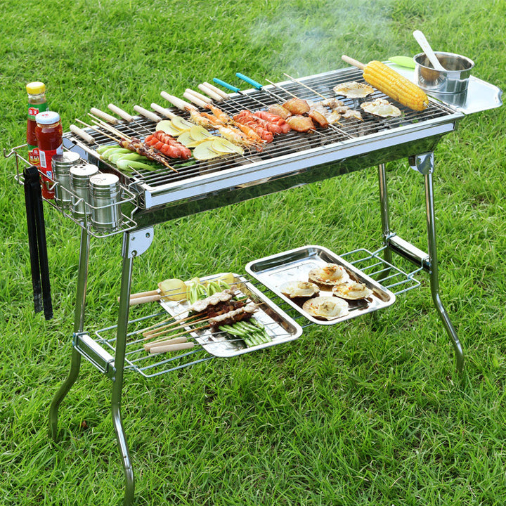 Foldable Stainless Steel BBQ Grill For Outdoor Barbecue Cooking Tools