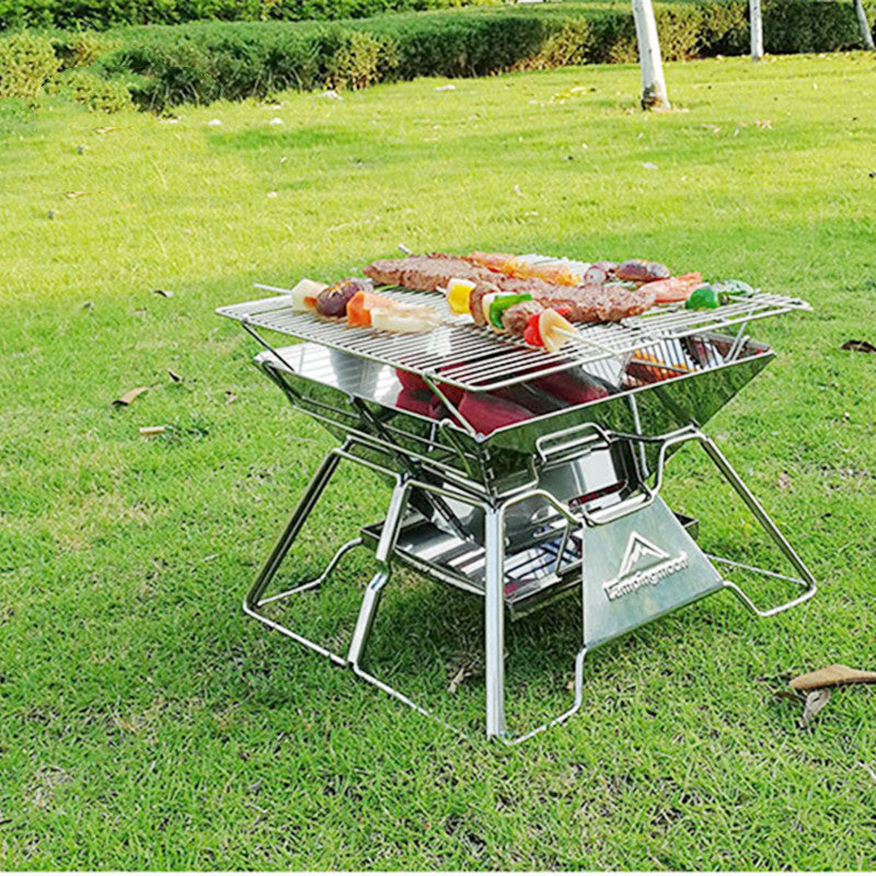 Foldable BBQ Grill For 2-3 Person Outdoor Camping And Cooking