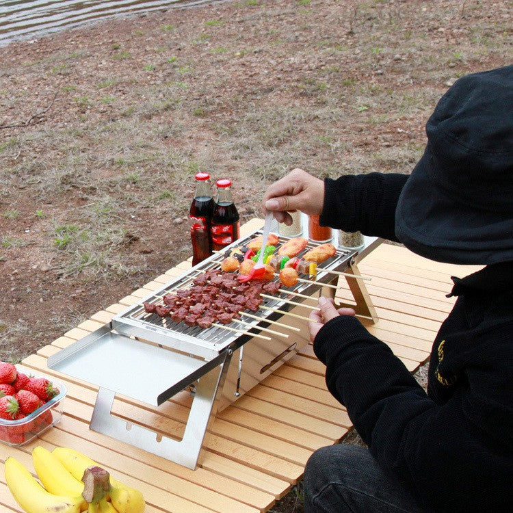 Heavy Duty Foldable Stainless Steel Outdoor Barbecue Grill