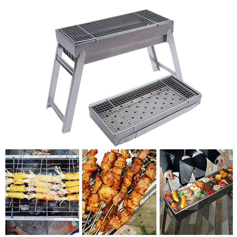 Portable Folding Charcoal Outdoor Barbecue Grill Cooking Unit