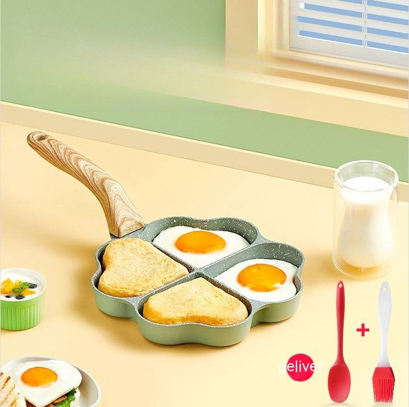 Aluminum Four Hole Egg Frying Pan For Breakfast Cooking