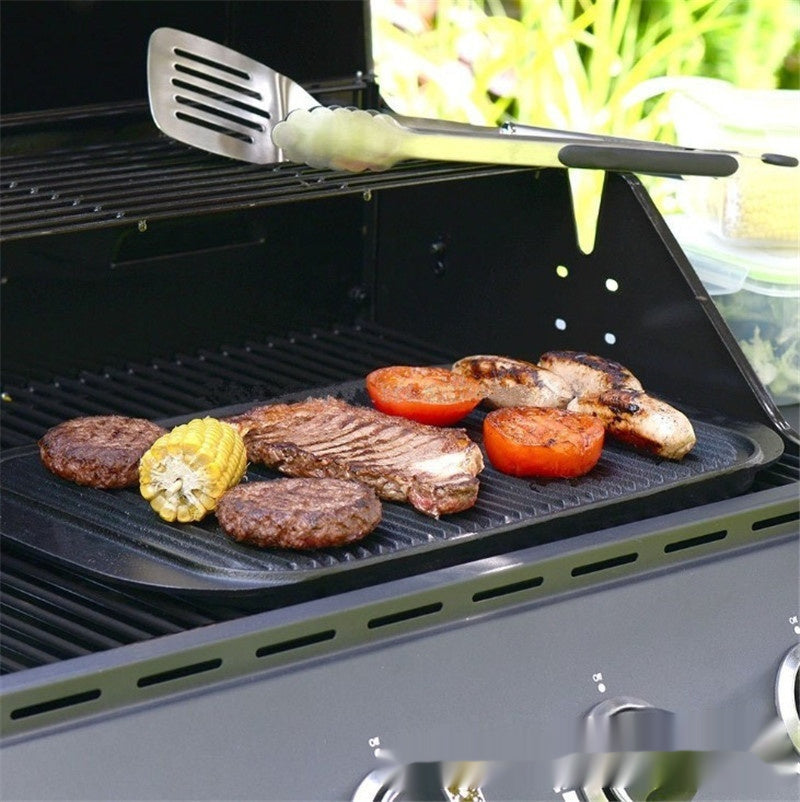 Double Sided Cast Iron Griddle Pan For Flat Cooking And Grilling