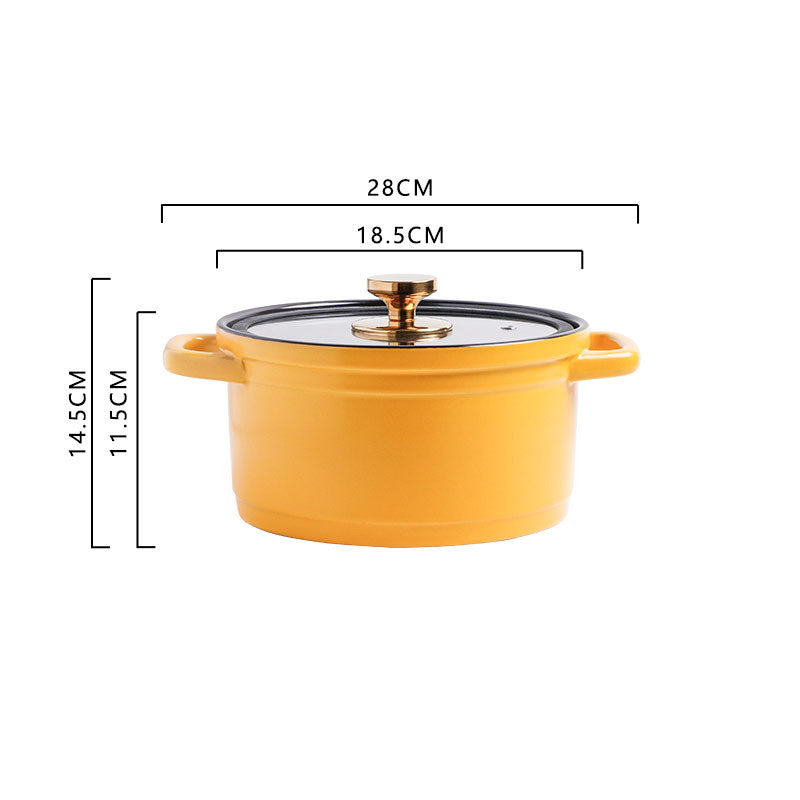 Nordic Ceramic Large Capacity Glazed Porridge And Stock Pot