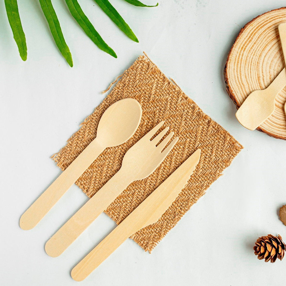 Bosnal – Wooden Disposable Cutlery Set, 6.5 inch, 100 Pcs, Birch Wood