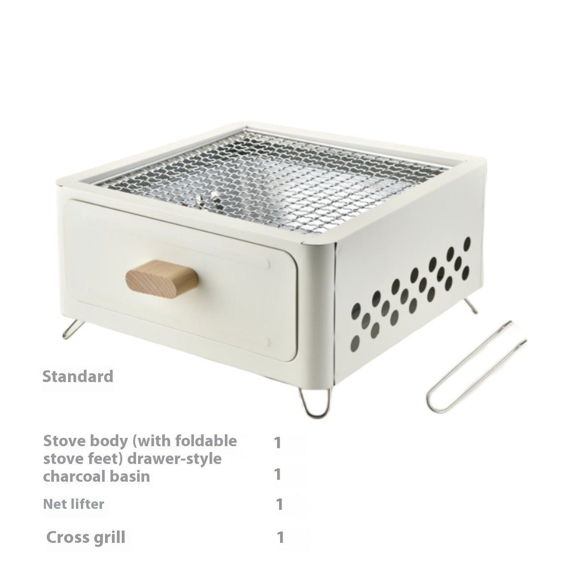Square Outdoor Courtyard Charcoal Barbecue Grill Oven Unit