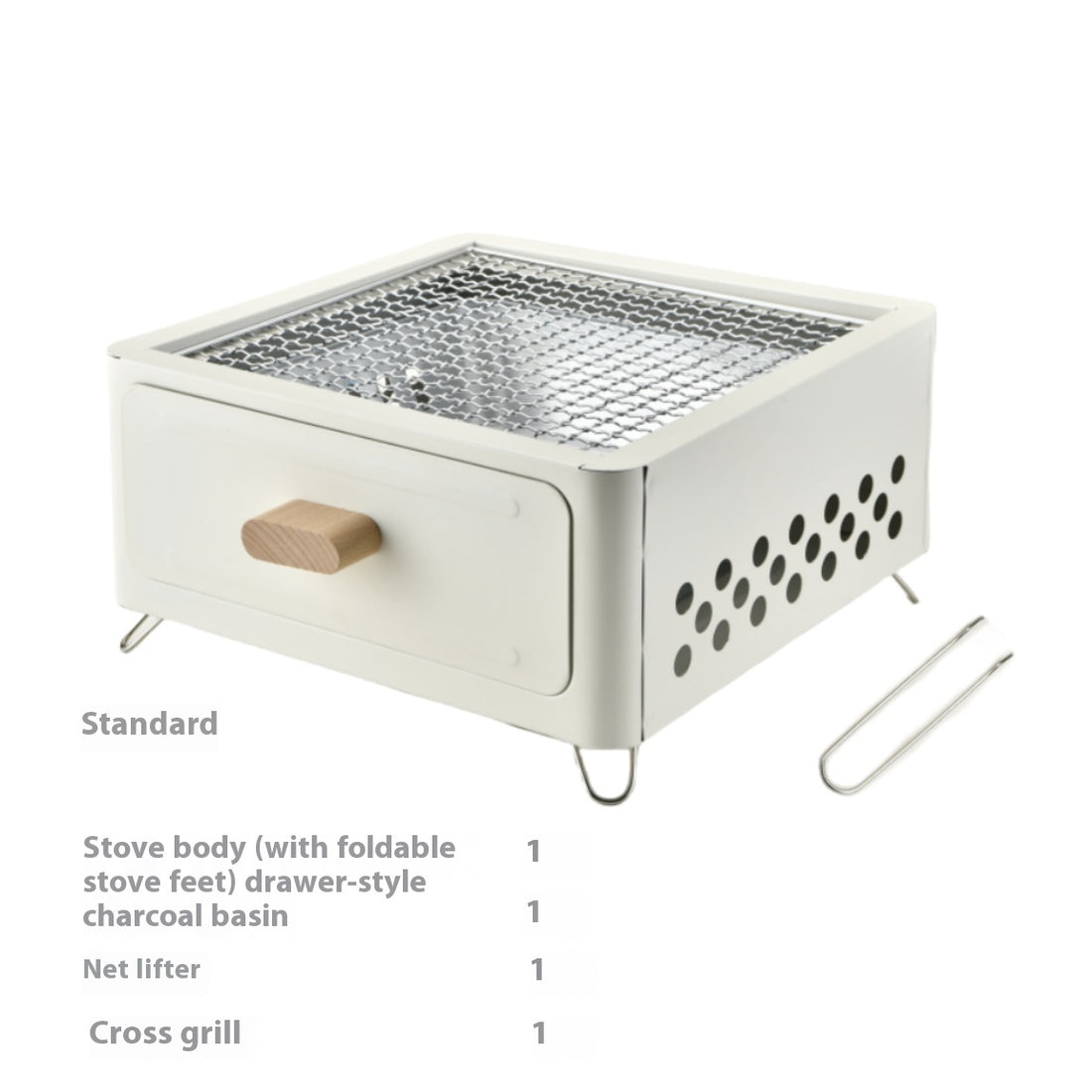 Square Outdoor Courtyard Charcoal Barbecue Grill Oven Unit