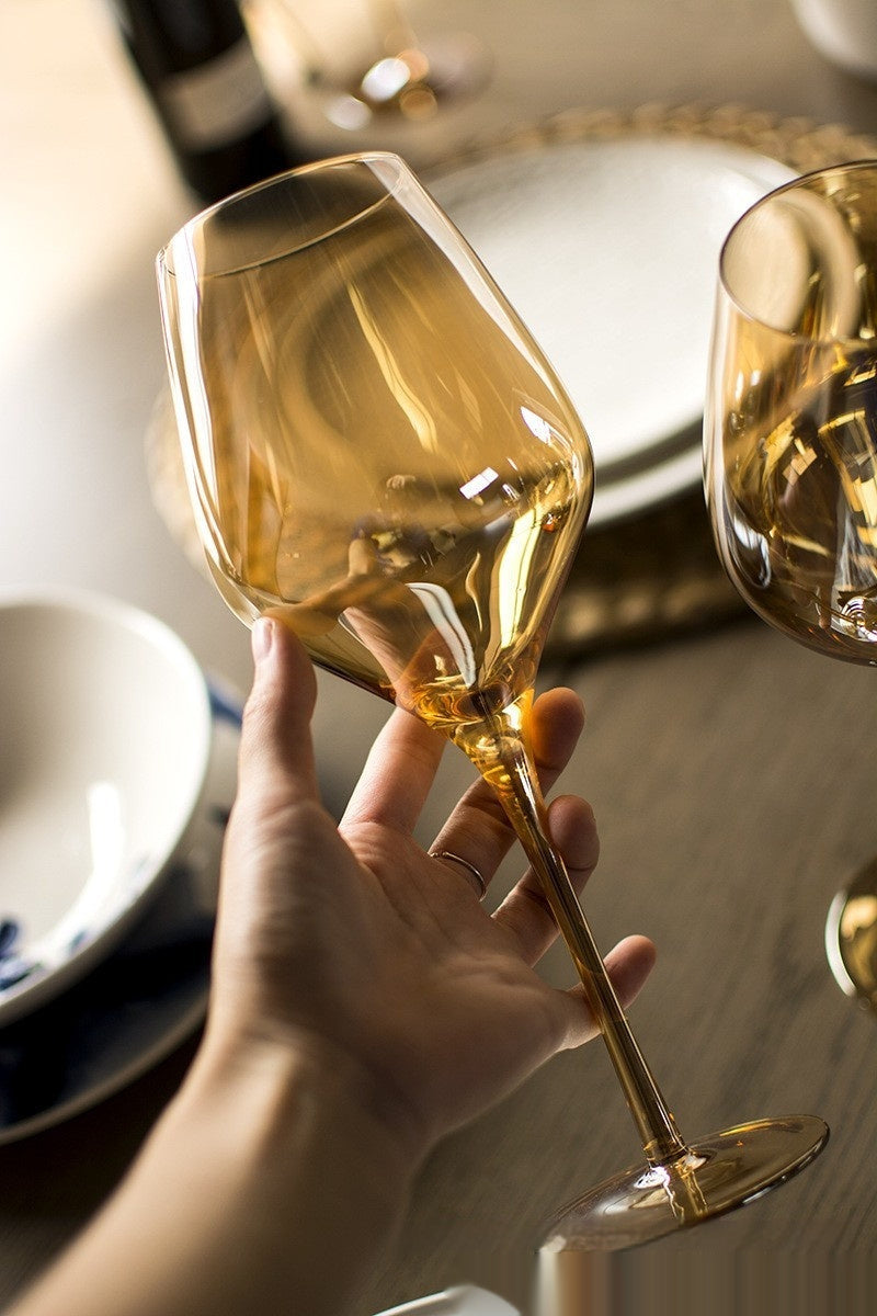 Rainbow Electroplated Crystal Glass Goblet For Elegant Home Use
