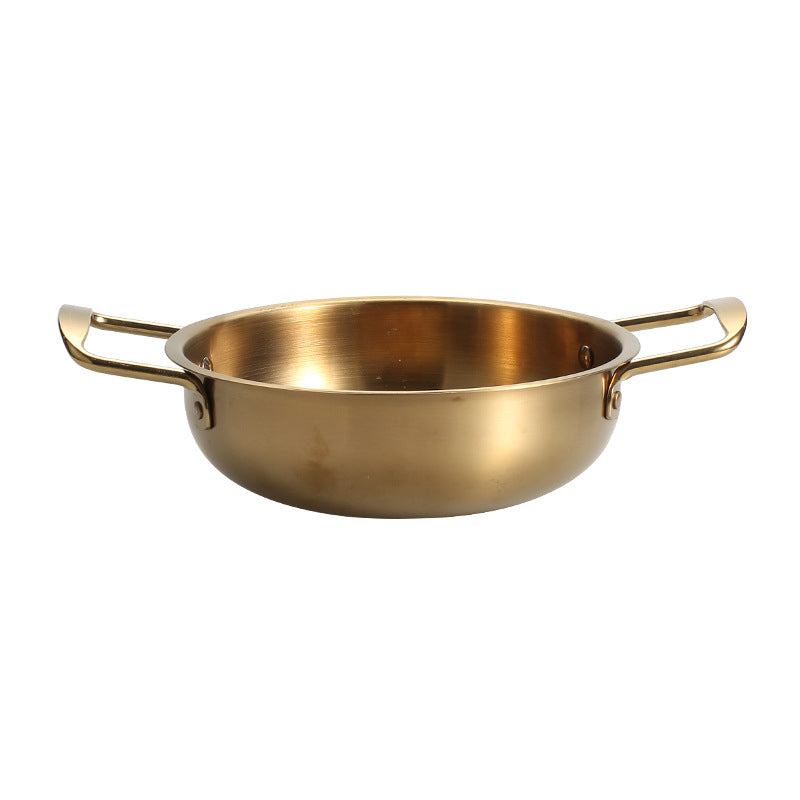 Heavy Duty Stainless Steel Double Handle Ramen Cooking Pot