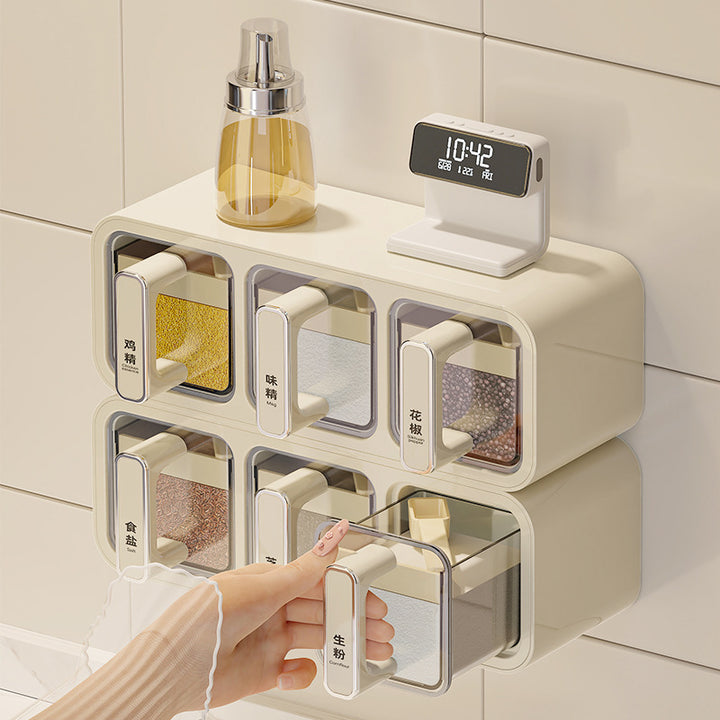Kitchen Wall Mounted Condiment Storage Box For Household Organization