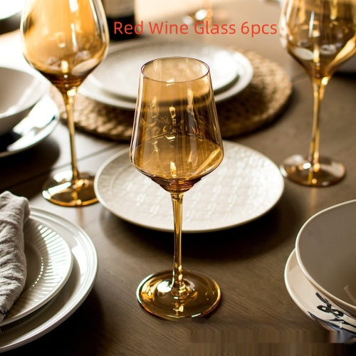 Rainbow Electroplated Crystal Glass Goblet For Elegant Home Use