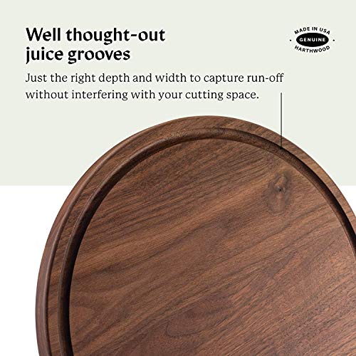 Härthwood Walnut Wood Cutting Board with Juice Groove(12" round)