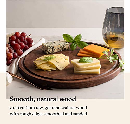 Härthwood Walnut Wood Cutting Board with Juice Groove(12" round)