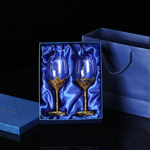 European Style Crystal Glass Decanter And Elegant Goblet Set