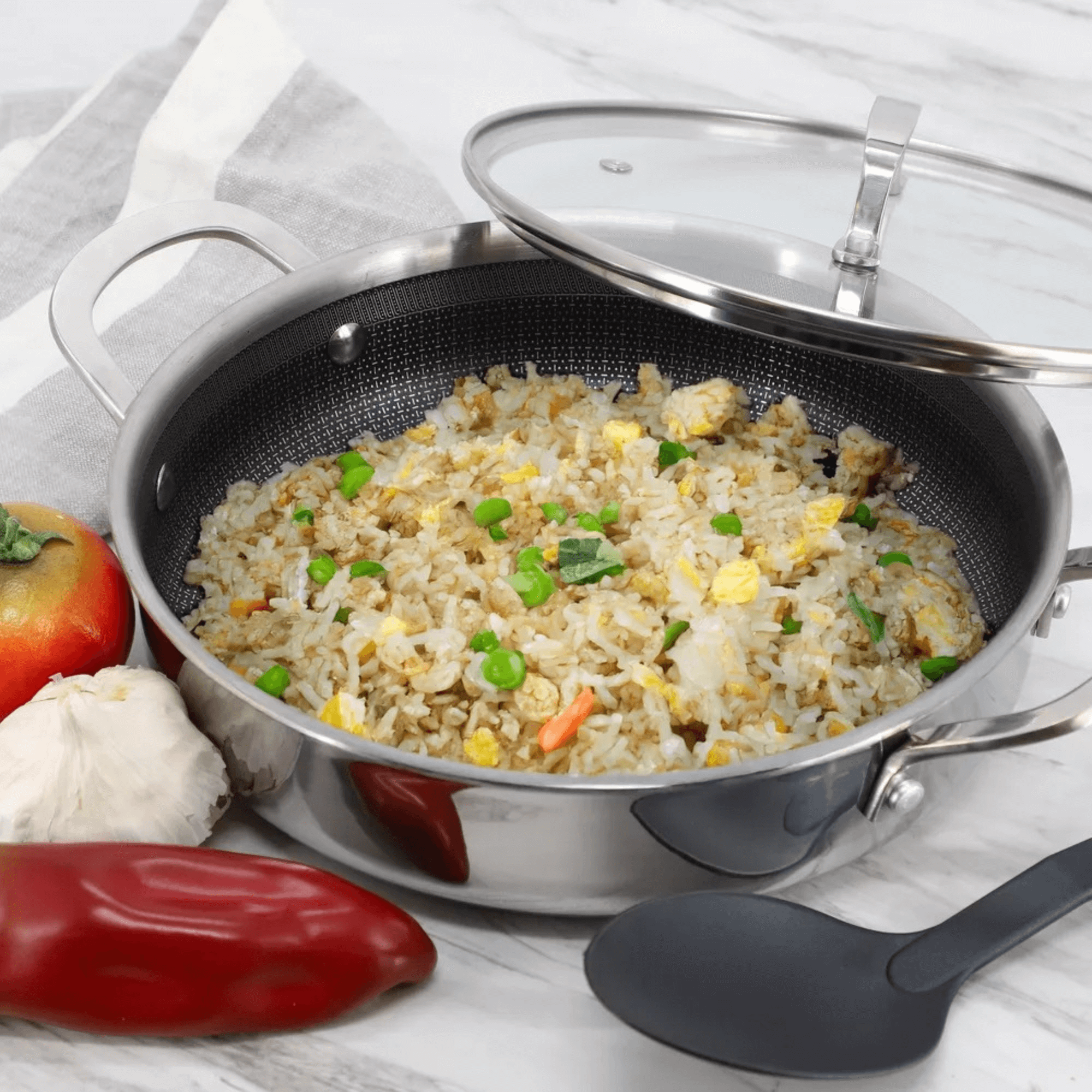 Better Chef 9-Inch 3-Ply Stainless Steel Nonstick Deep Fry Pan with