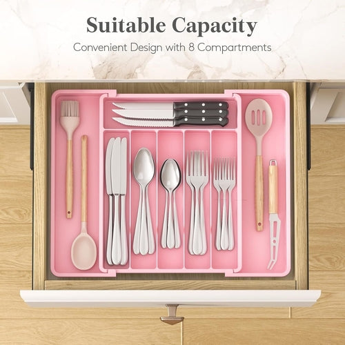 Silverware Drawer Organizer, Expandable Utensil Tray for Kitchen, BPA