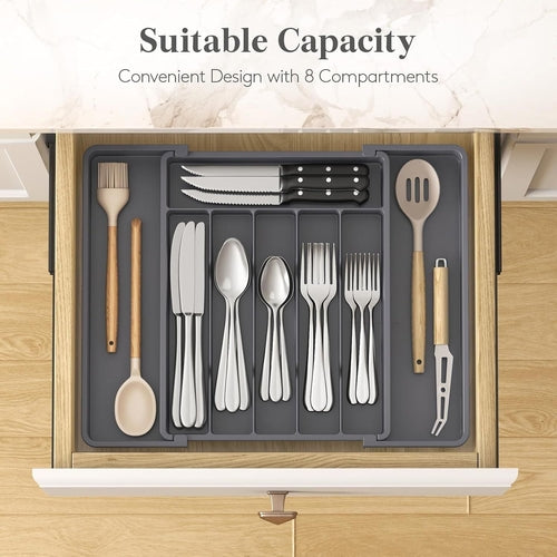 Silverware Drawer Organizer, Expandable Utensil Tray for Kitchen, BPA
