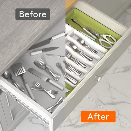 Silverware Drawer Organizer, Expandable Utensil Tray for Kitchen, BPA