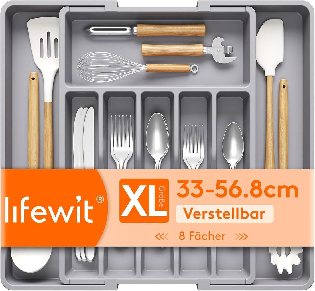 Silverware Drawer Organizer, Expandable Utensil Tray for Kitchen, BPA