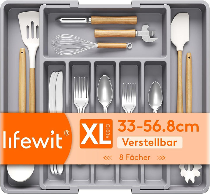 Silverware Drawer Organizer, Expandable Utensil Tray for Kitchen, BPA