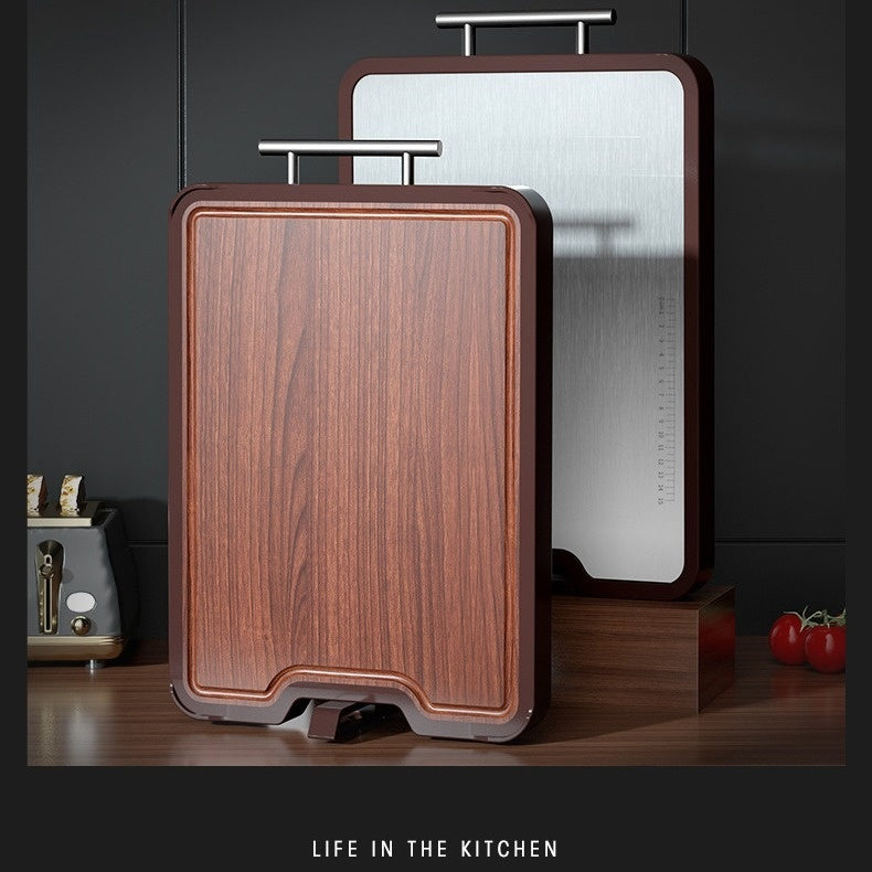 Stainless Steel Ebony Double-Sided Cutting Board